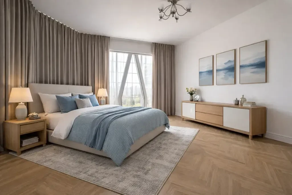 AI generated bedroom design created from room design visualization