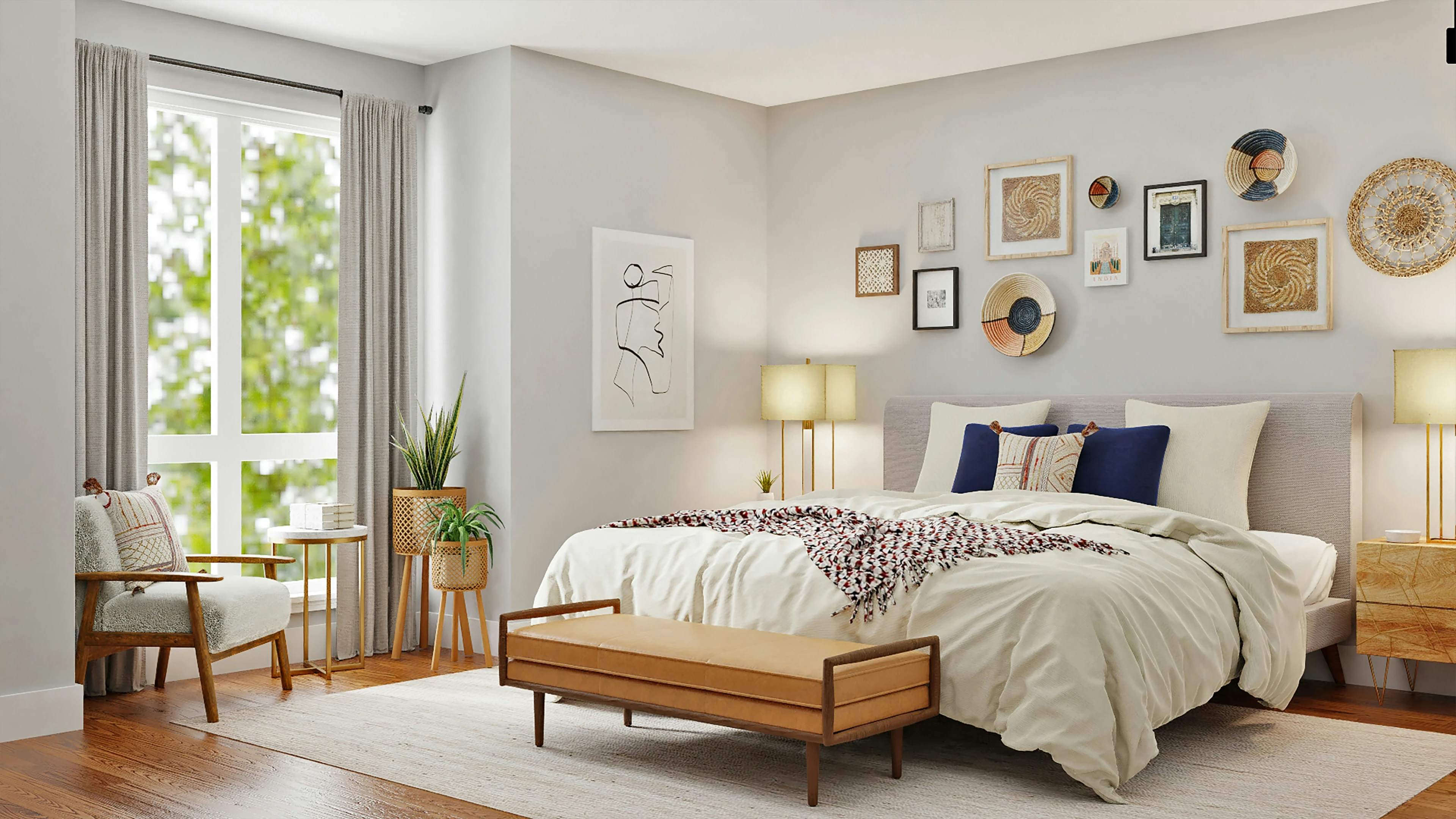 AI room designer concept for a real interior photo